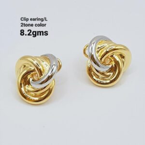 Clip Earring/L 2tone color