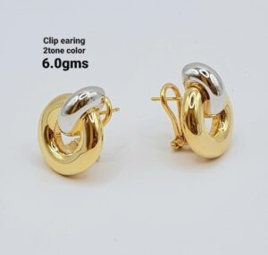 Clip Earrings 2tone color