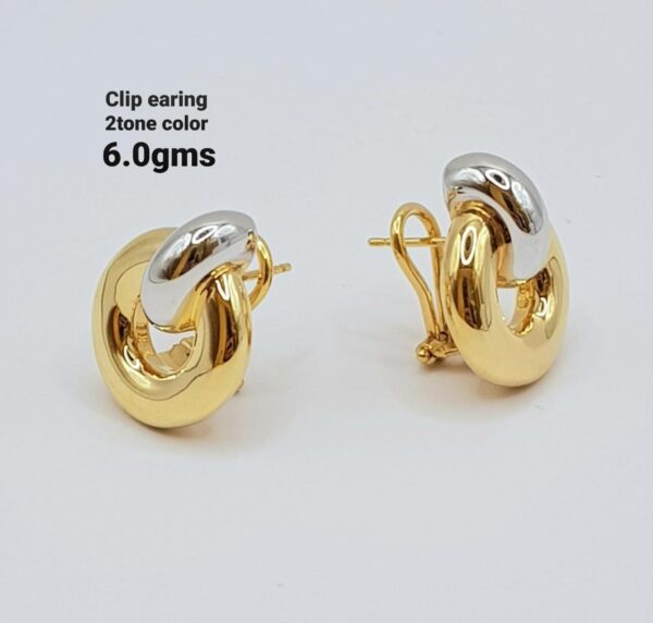 Clip Earrings 2tone color
