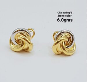 Clip earring/S 2tone Color